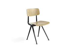Hay - Result stol sort stel med lakeret eg sæde - result chair